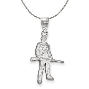 Sterling Silver West Virginia U. Medium Necklace - 24 Inch